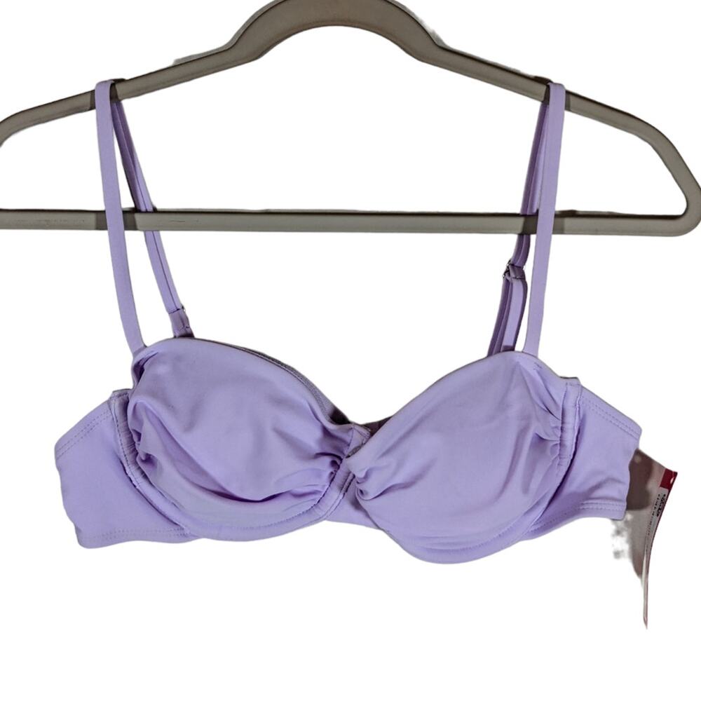 Xhilaration Bikini Top Shirred Underwire Light Purple‎ Juniors Medium Swimsuit